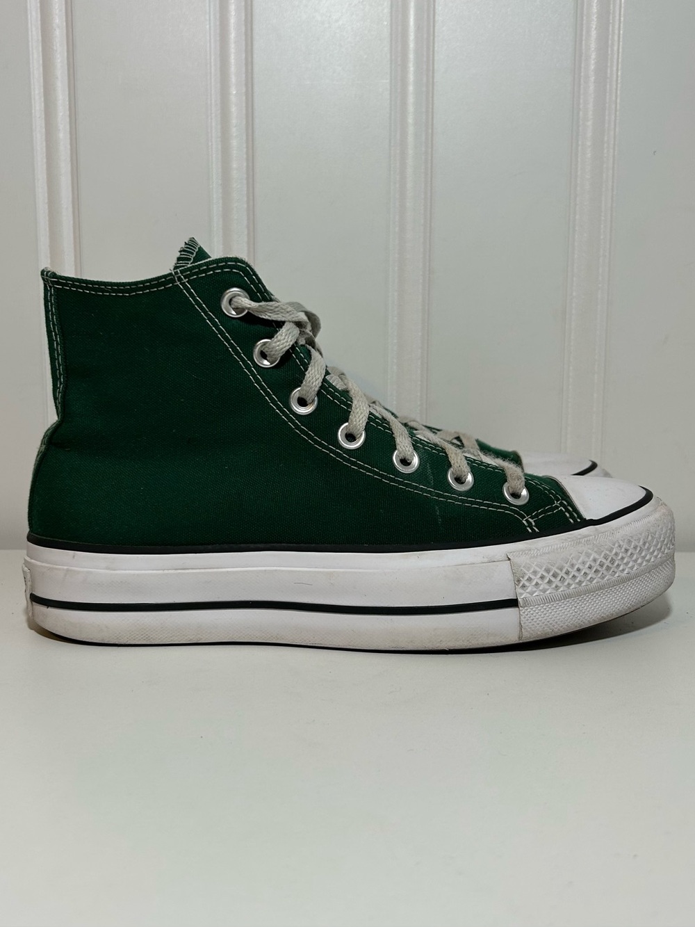 Converse ctas hi Dark Green platform lift High-Top Canvas Sneakers